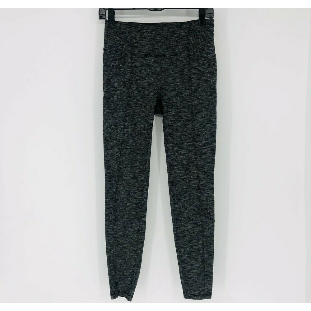 Athleta Metro Leggings Herringbone Gray Women's Casual Yoga Pants Size S Pockets